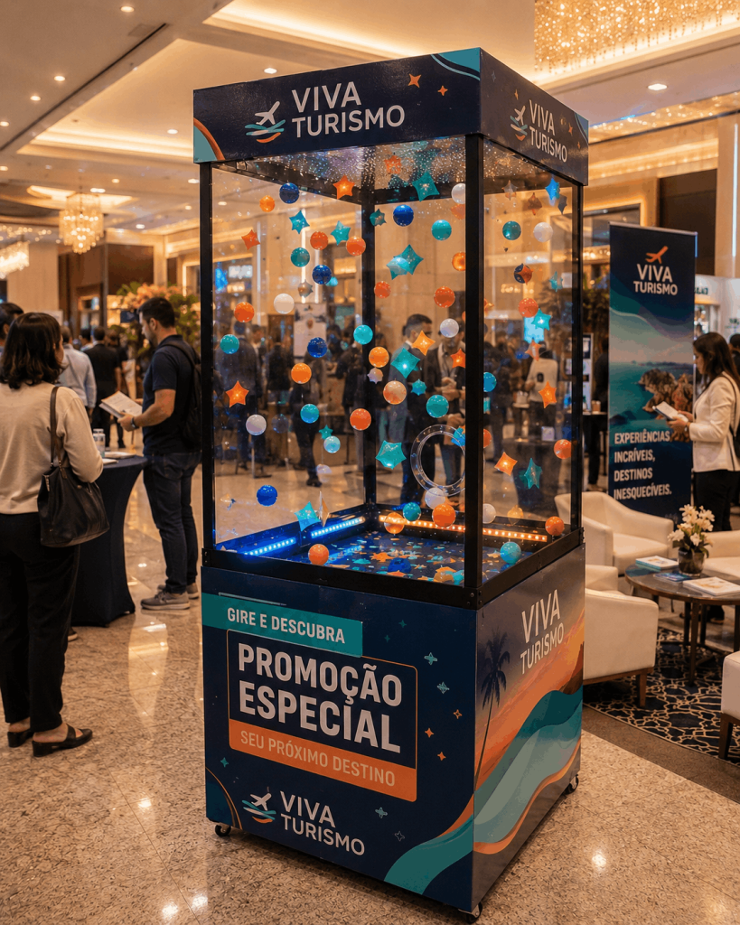 Cabine de Prêmios Pocket para Eventos Cabine de Prêmios Pocket para Eventos