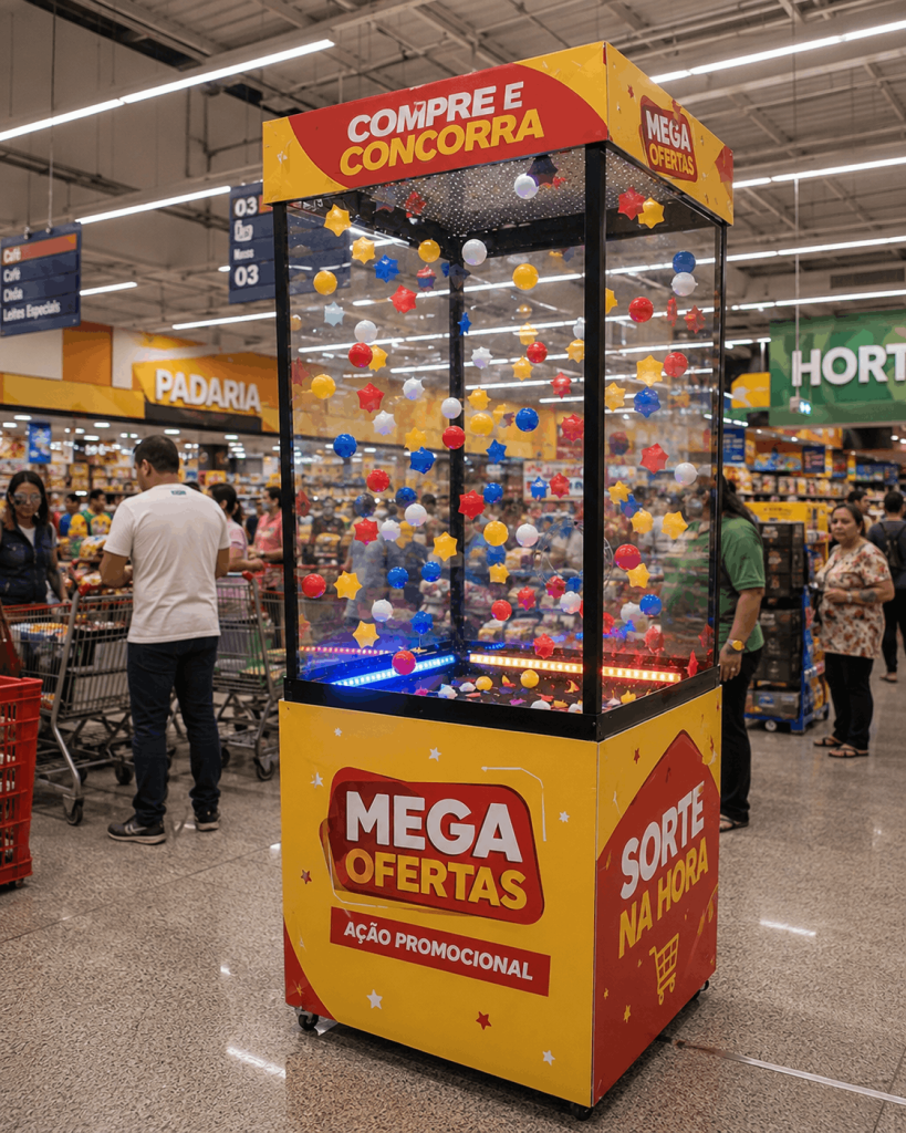 Cabine de Prêmios Pocket para Eventos Cabine de Prêmios Pocket para Eventos